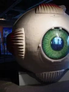 Giant eyeball exhibit in Body Works.