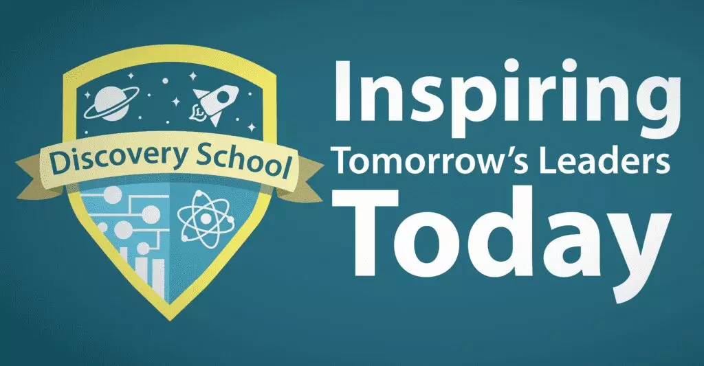 Discovery School logo with the text Inspiring Tomorrow's Leaders Today.